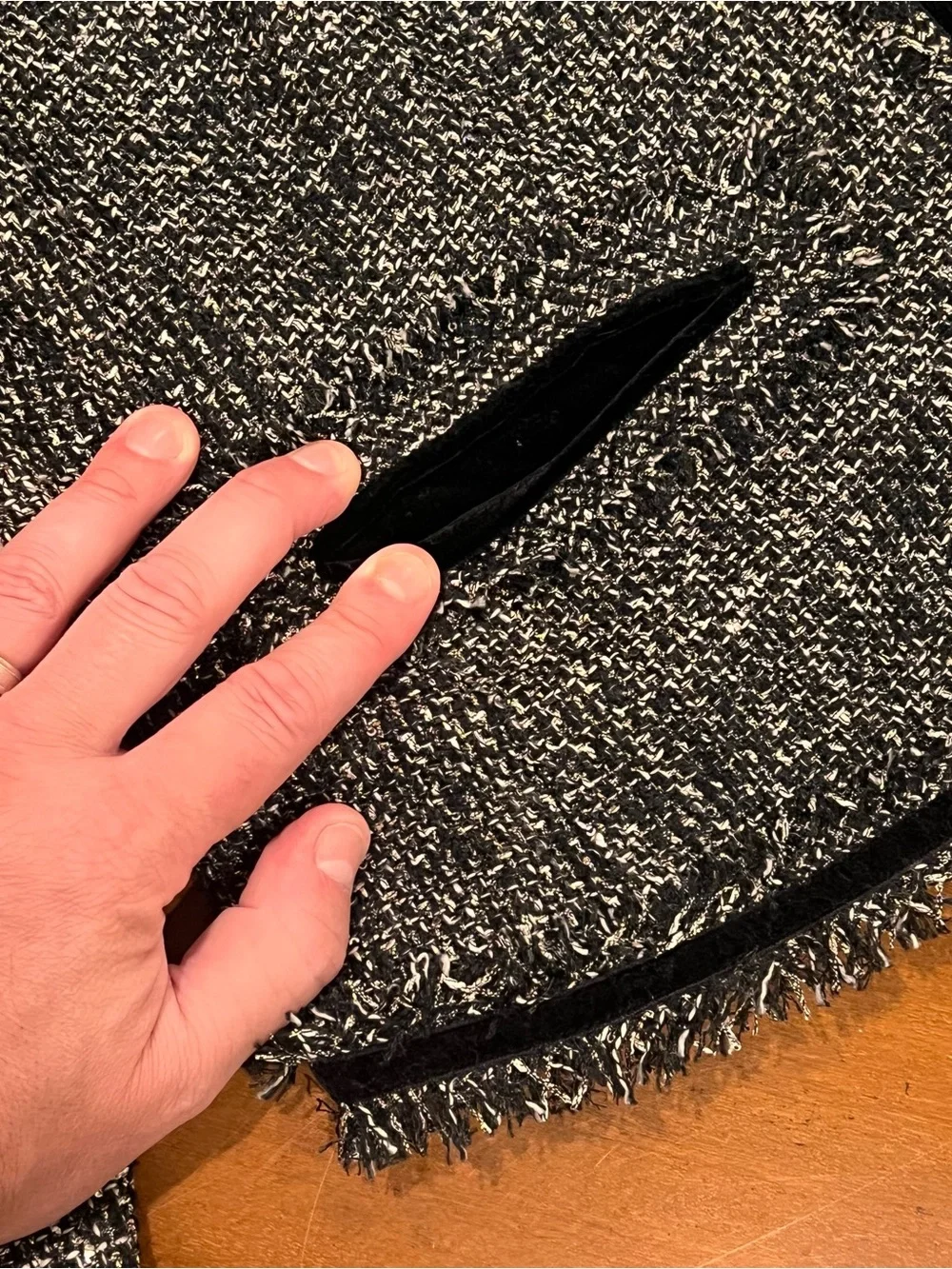J.Crew Women’s Lady Jacket Sparkling Constellation Tweed 14 Gray Black Velvet